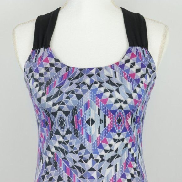 Prana Phoebe Women's Small Purple Multicolor Crisscross Strap Support Tank Top - Picture 3 of 8